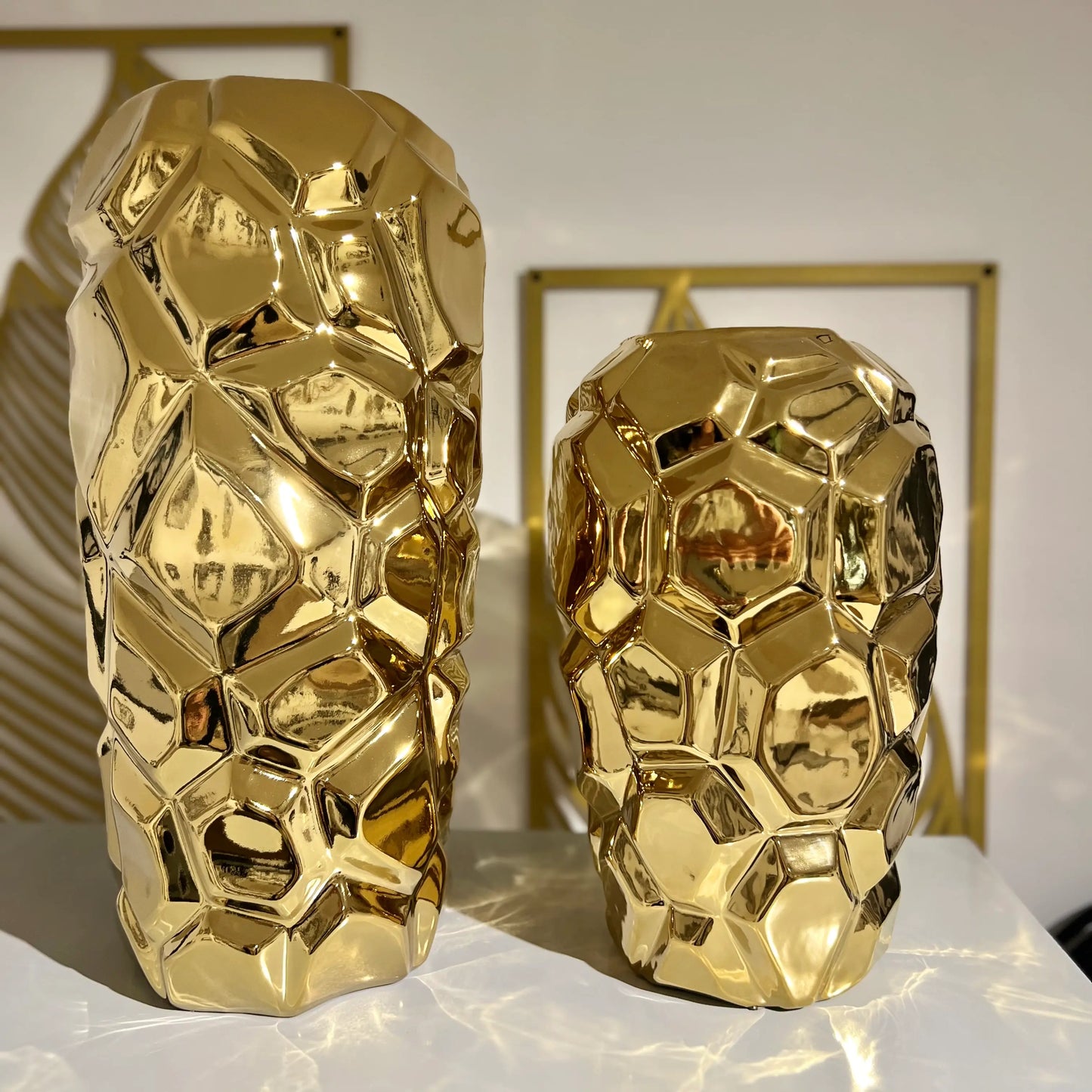 Dekorativne vazne Gold Duo Set