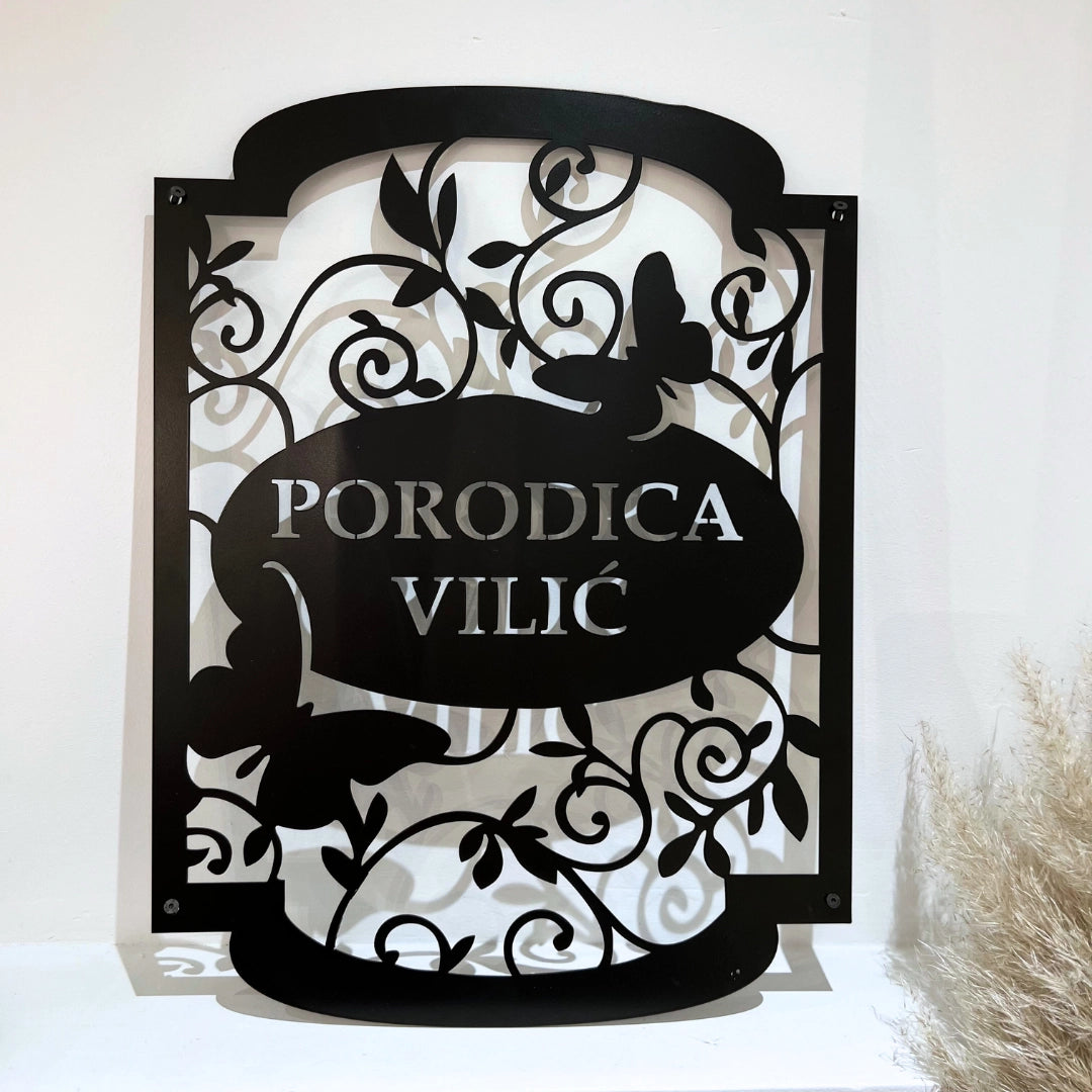 Metalni natpis za adresu crna boja