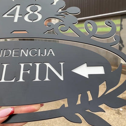 Metalni natpis adrese