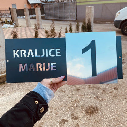 Adresa iz tri dijela inox ploce