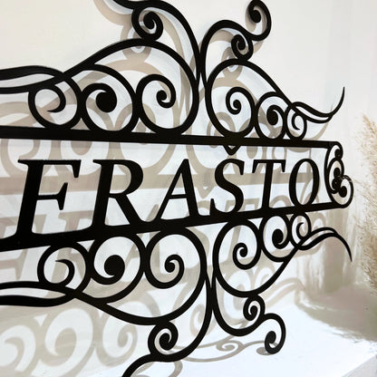 Metalni natpis za adresu crna boja