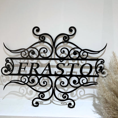 Metalni natpis za adresu crna boja