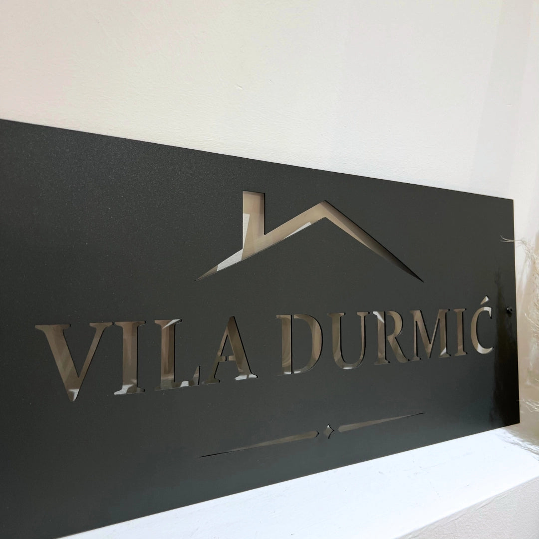 Metalni natpis za adresu crna