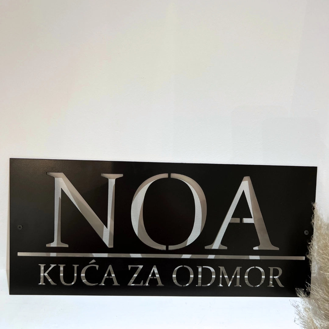 Metalni natpis za adresu crna boja