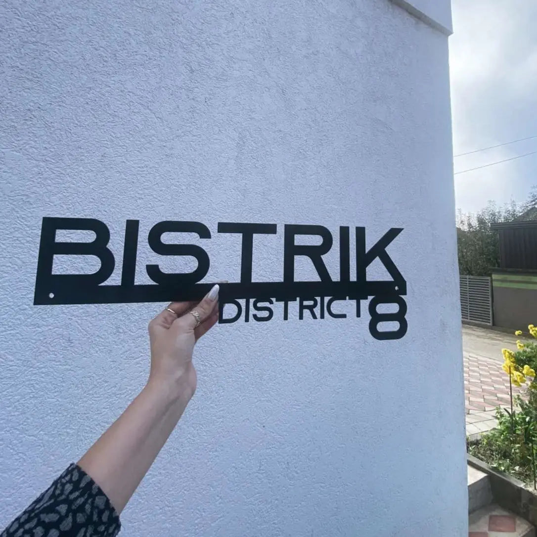 Metalni natpis za adresu lines crni