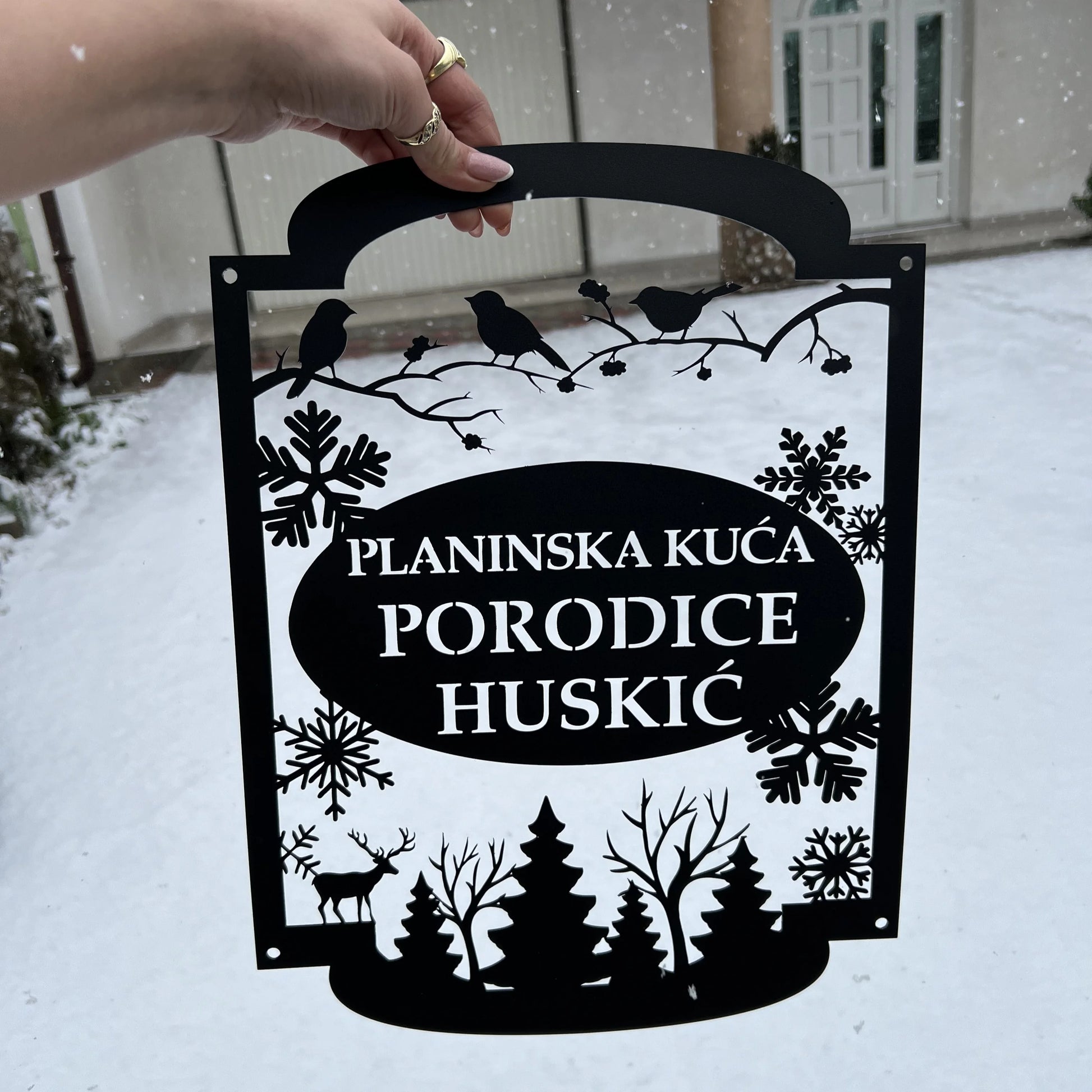 Metalni natpis za adresu crna boja