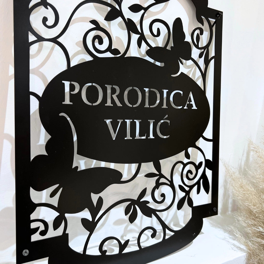 Metalni natpis za adresu crna boja