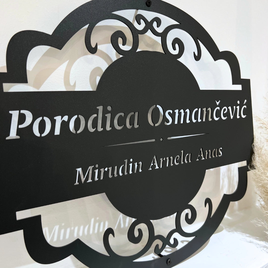 Metalni natpis za adresu crna boja