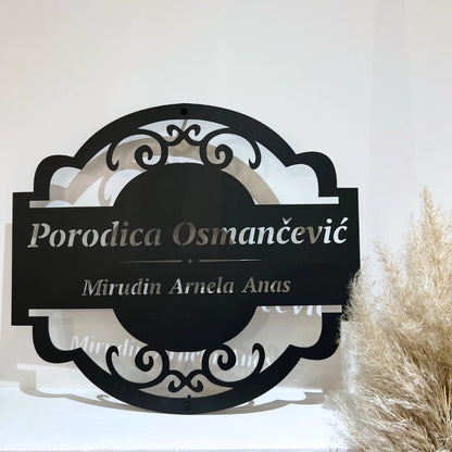 Metalni natpis za adresu crna boja