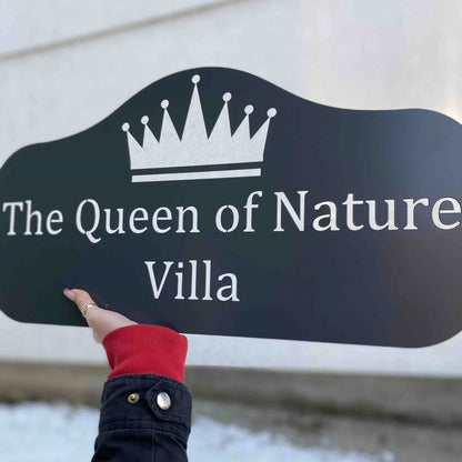 Metalni natpis sa adresom antracit