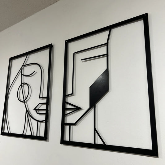 Zidna dekoracija metalna faca iz dva dijela